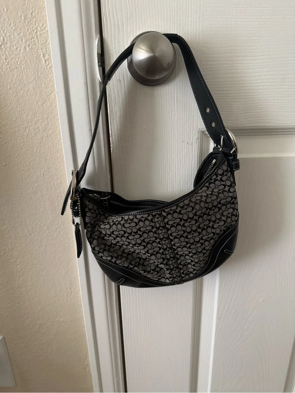 Y2K Coach Soho Vintage Signature Jacquard Mini Hobo (Style 6351)